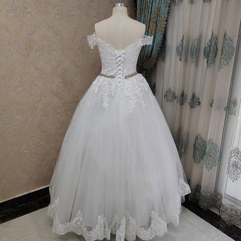 ZJ9183 2023 Off Shoulder Embroidery Charming  Sweetheart White Wedding Dress Custom Made Size Ball Gown Wedding Dresse Lomwn