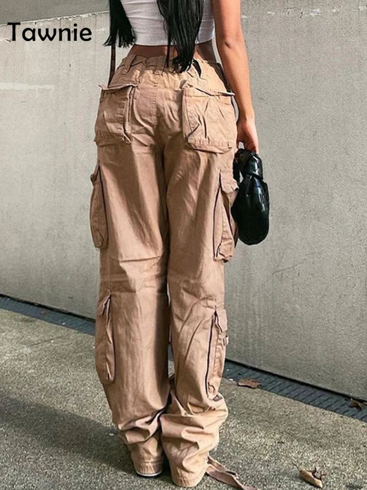 Tawnie Y2K Cargo Pants Women&#39;s Baggy Pants 2022 Autumn Streetwear Fairycore Oversized Trousers Vintage Casual Loose Sweatpants Lomwn