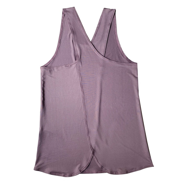Yoga Vest Sleeveless Cross Back Yoga Shirts Lomwn