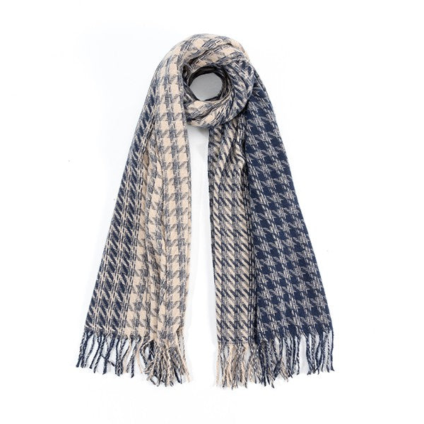 HOUNDSTOOTH TWO TONED FASHION SCARF Bella Chic