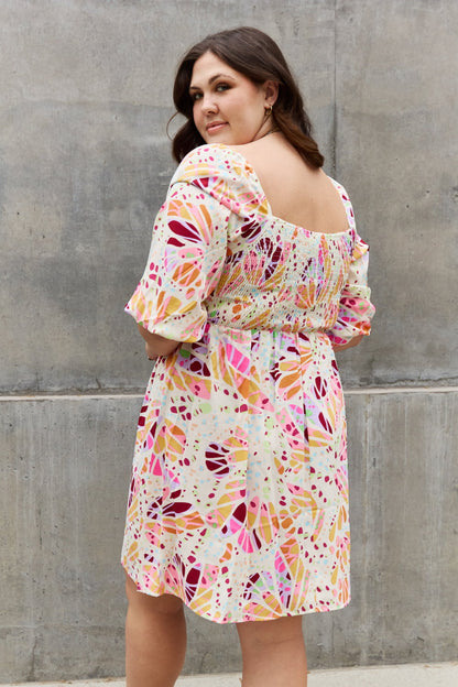 ODDI Full Size Floral Print Mini Dress Trendsi