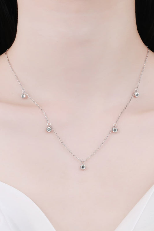 Moissanite Rhodium-Plated Necklace Trendsi