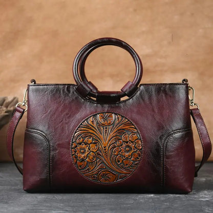 2022 New High Quality Leather Women Handbag Large Capacity Lomwn