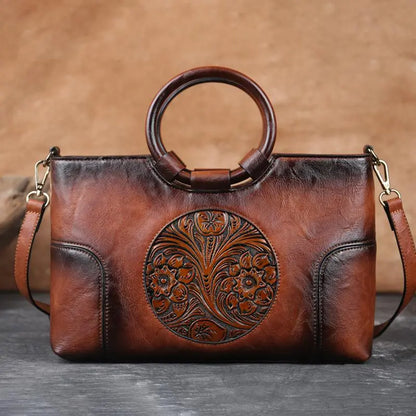 2022 New High Quality Leather Women Handbag Large Capacity Lomwn