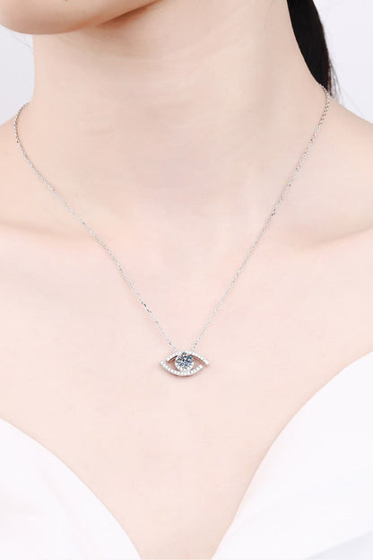 Moissanite Evil Eye Pendant 925 Sterling Silver Necklace Trendsi