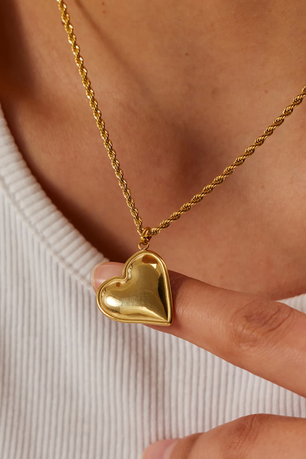 Heart Pendant Copper Necklace Trendsi