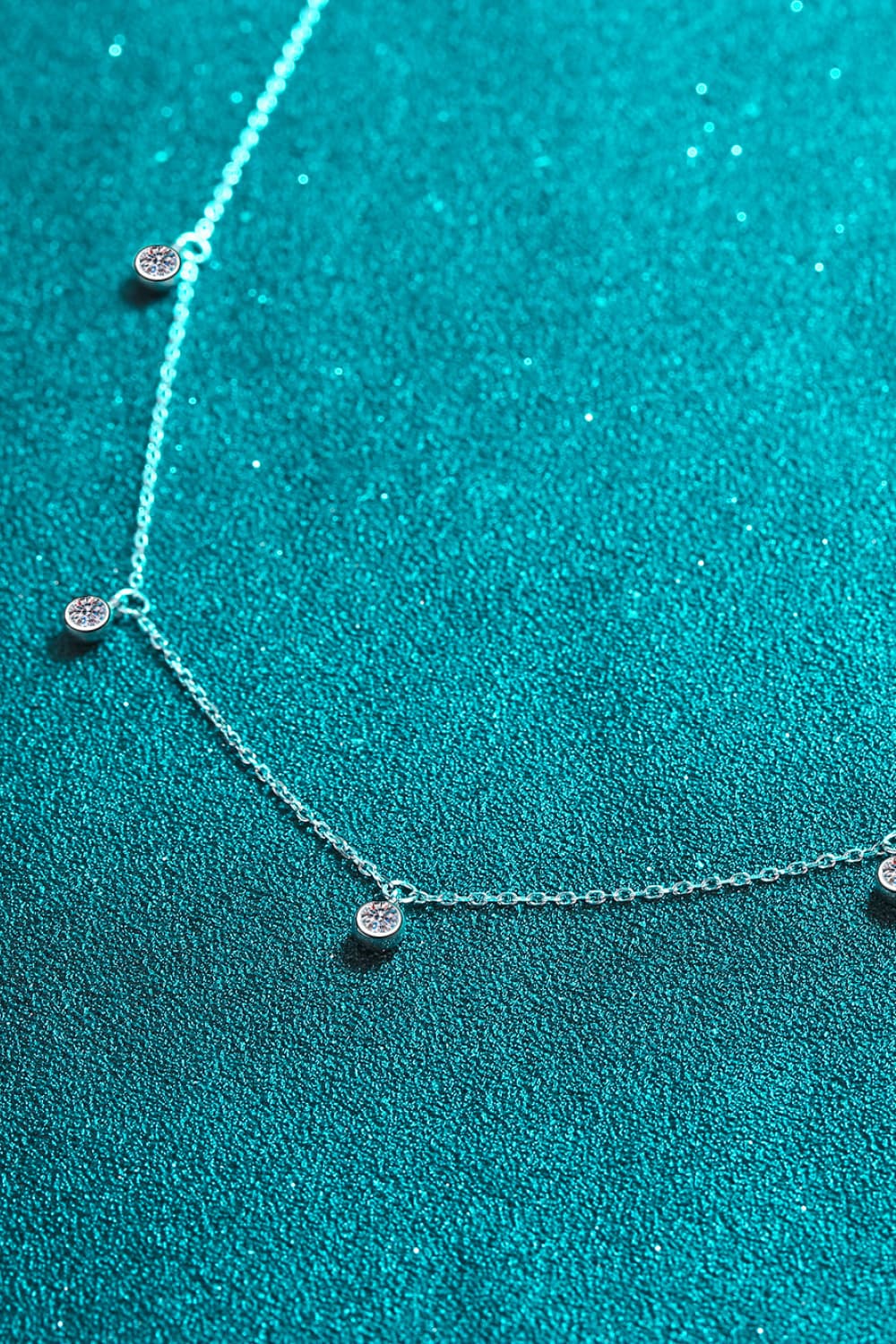 Moissanite Rhodium-Plated Necklace Trendsi