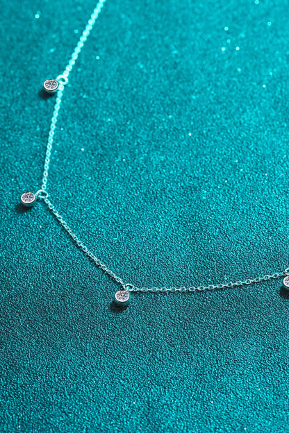 Moissanite Rhodium-Plated Necklace Trendsi