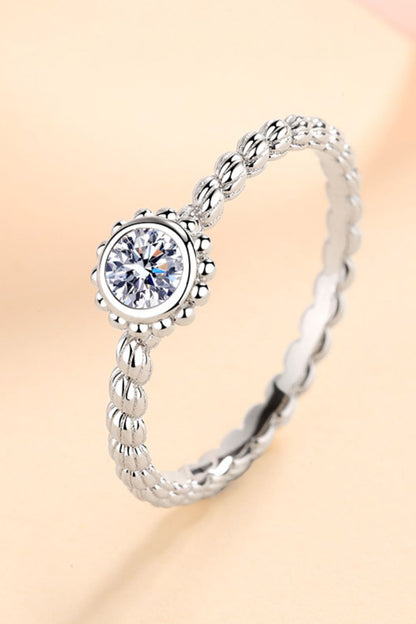 Moissanite Rhodium-Plated Ring Trendsi