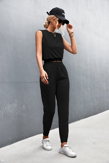 Sleeveless Top and Joggers Set Trendsi