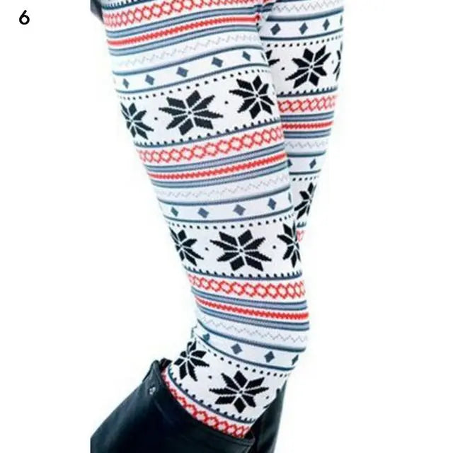 Christmas Print Leggings Women's Lomwn