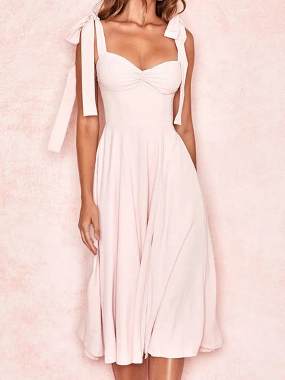 Elegant Long Slip Women Summer Midi Dress Sleeveless Lomwn