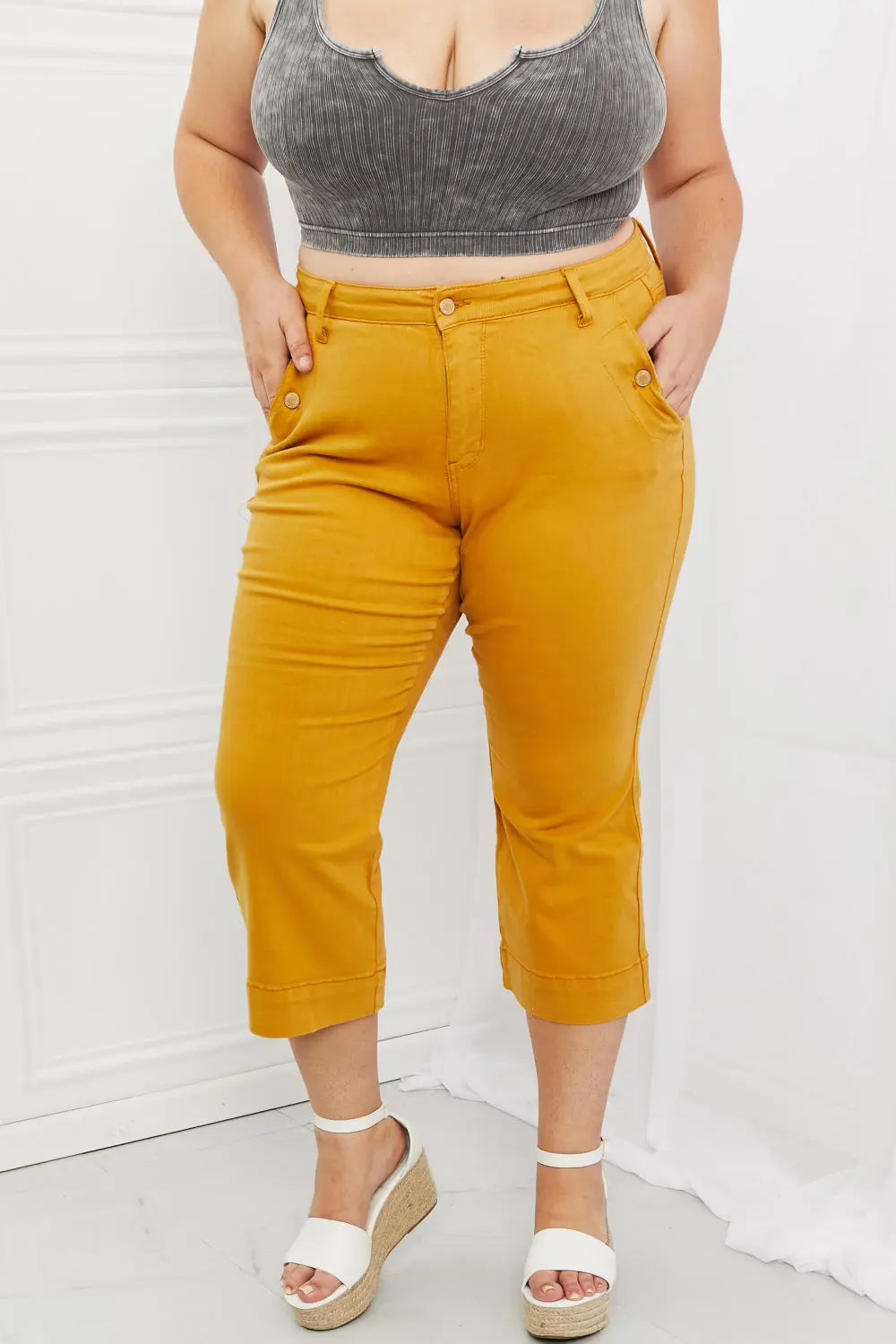 Judy Blue Jayza Full Size Straight Leg Cropped Jeans Trendsi