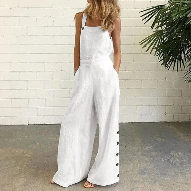 Jumpsuits Pants Wide Leg Pants Sleeveless Lomwn