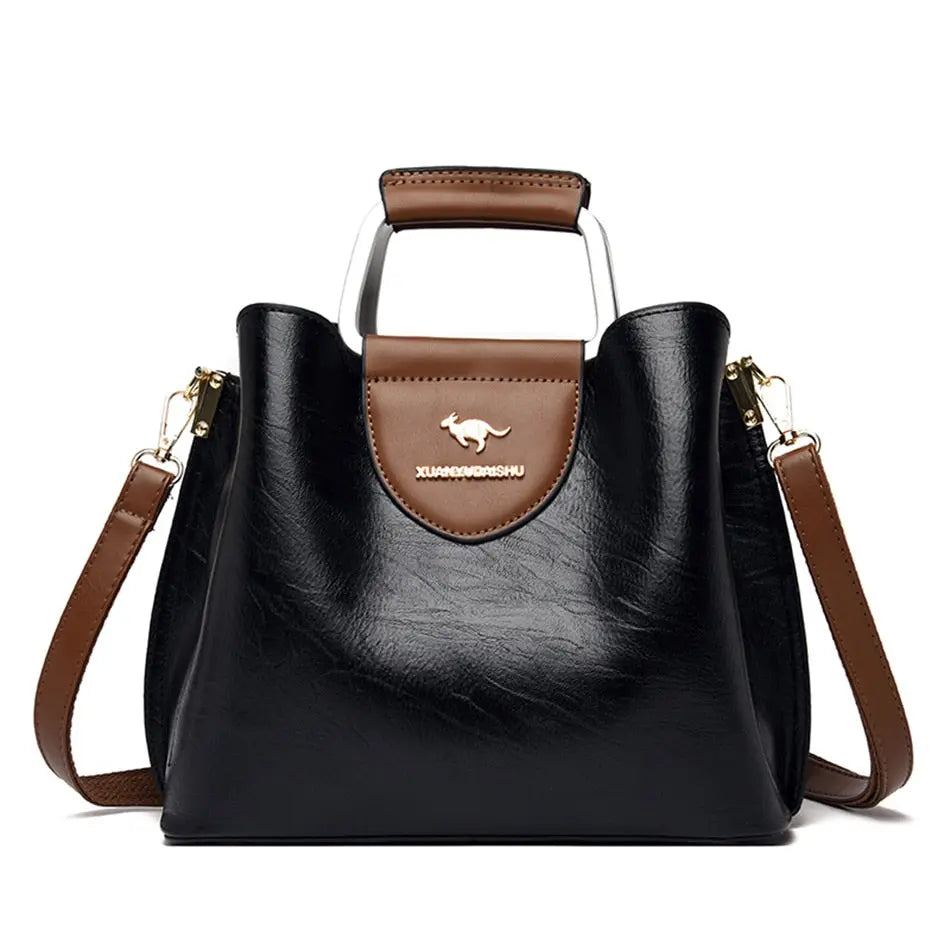 Leather Luxury Handbags Women Lomwn