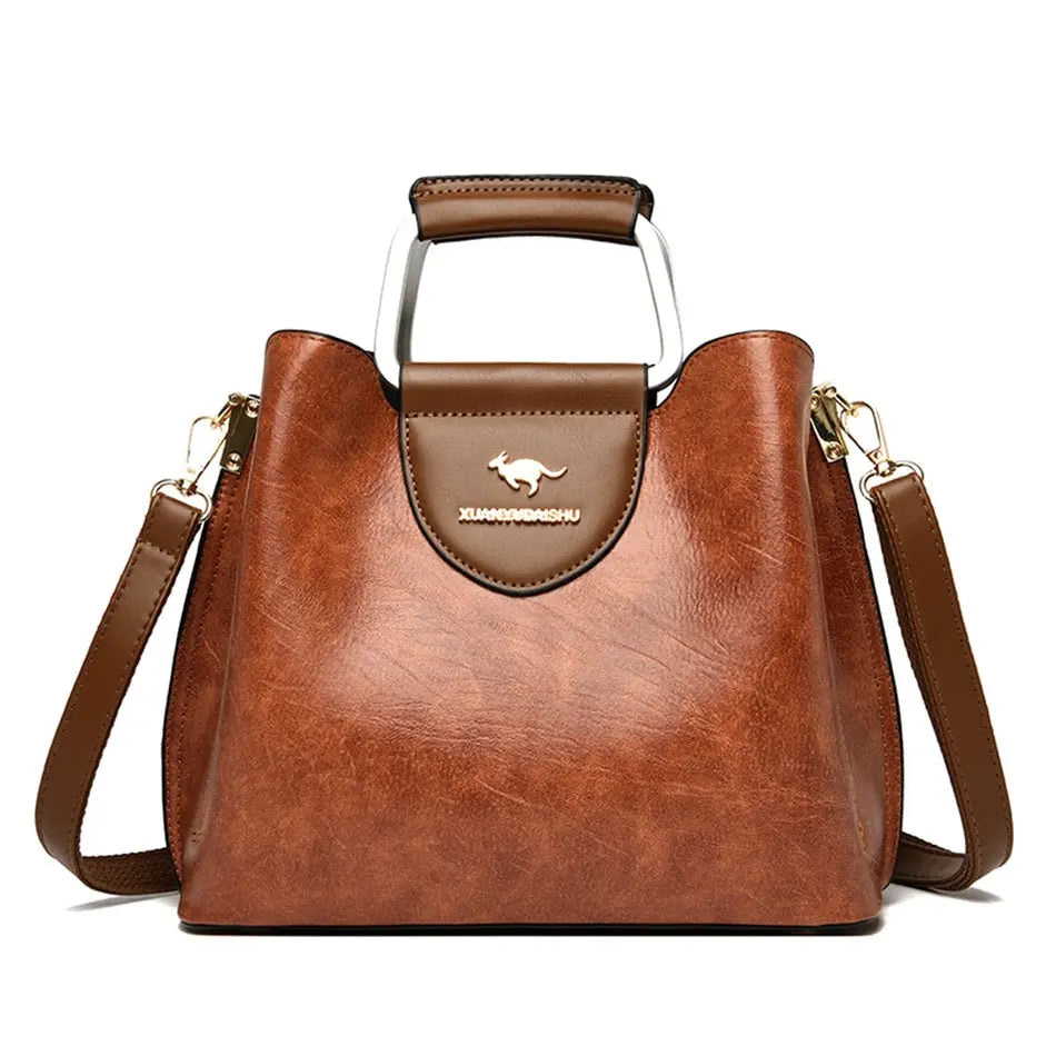 Leather Luxury Handbags Women Lomwn