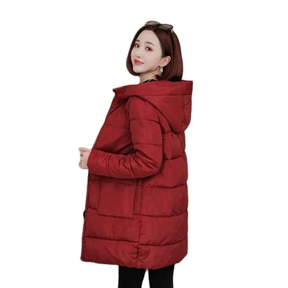 Long And Fat MM Loose Thick Down Coat Hooded Lomwn