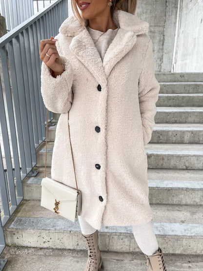 Women's lapel freelance long coat FashionExpress