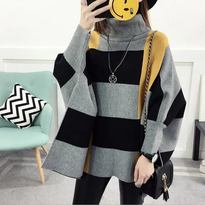 Shawl Warm Casual Loose Knitted Tops Lomwn