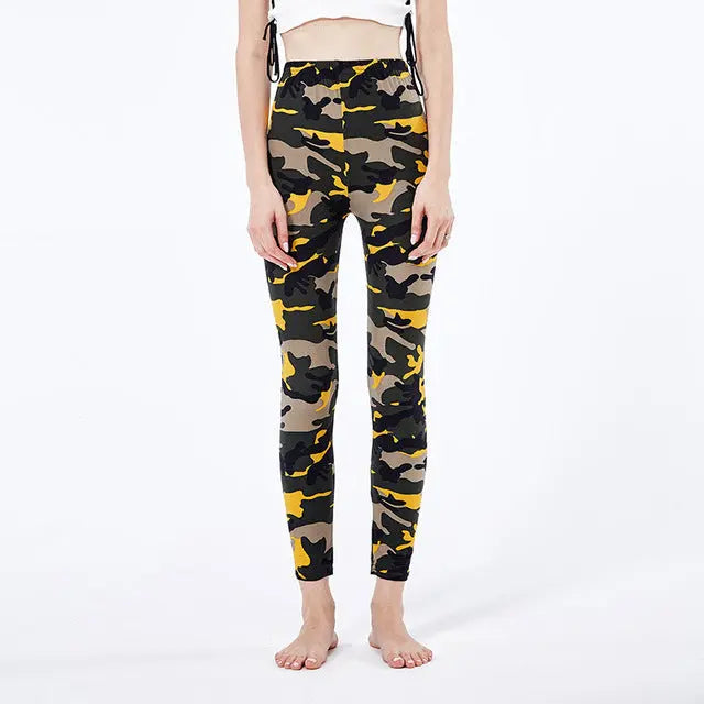 VISNXGI New Fashion 2022 Camouflage Printing Elasticity Leggings Camouflage Fitness Pant Legins Casual Milk Legging For Women Lomwn