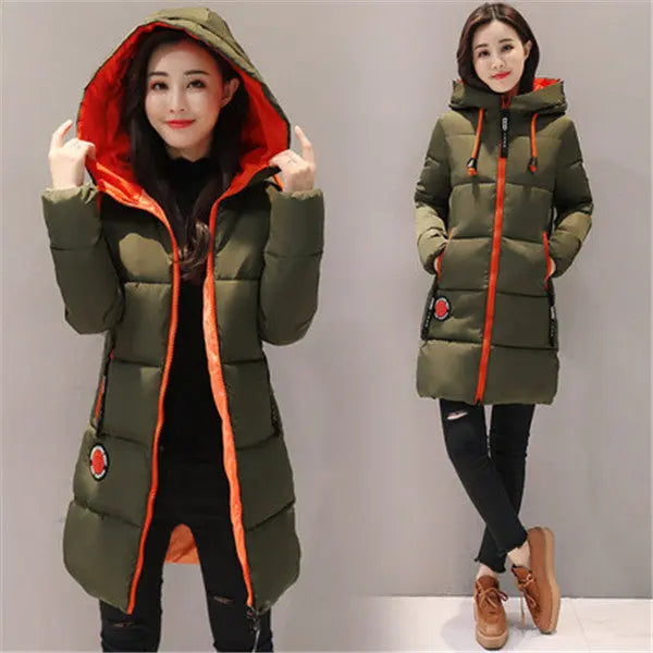 Winter Jacket Women Coat Hooded Lomwn