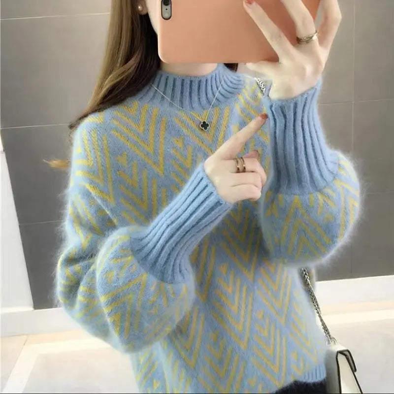 Women Knitted Sweater Lomwn