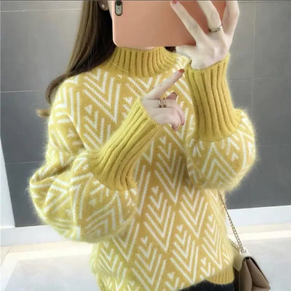 Women Knitted Sweater Lomwn