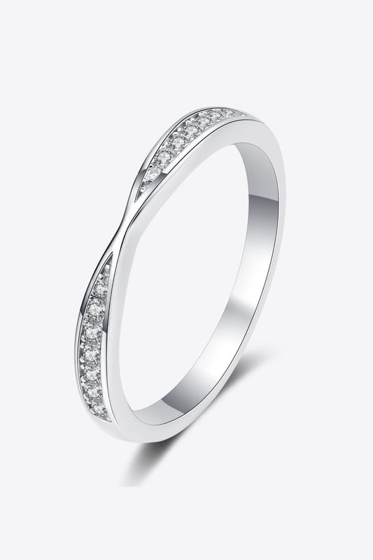 Moissanite Rhodium-Plated Ring Trendsi