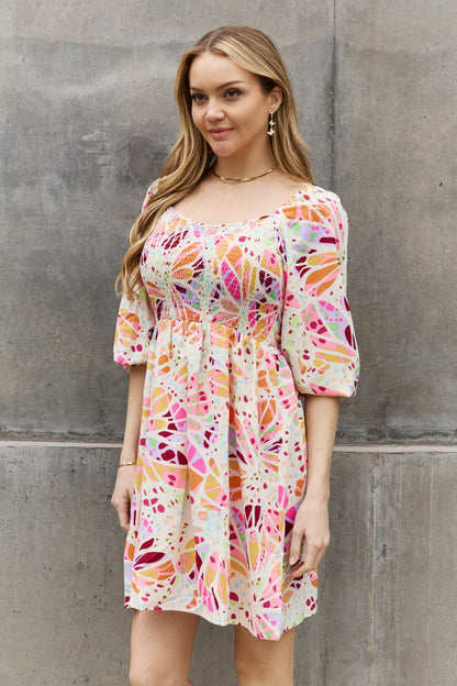 ODDI Full Size Floral Print Mini Dress Trendsi
