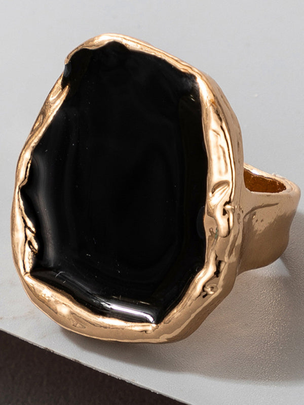 Temperament alloy irregular gold edging ring retro personality all-match hand jewelry kakaclo