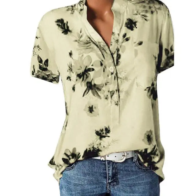 shirt fashion V-neck Lomwn
