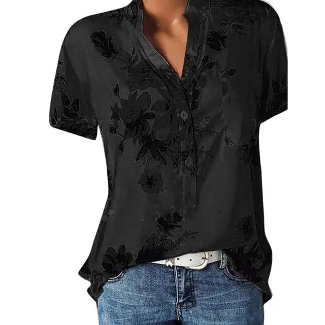 shirt fashion V-neck Lomwn