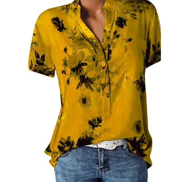 shirt fashion V-neck Lomwn